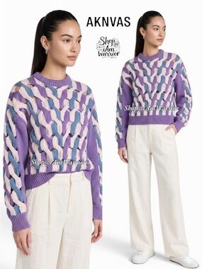 AKNVAS lattice open weave chunky knit sweater *shop@iamwarrior